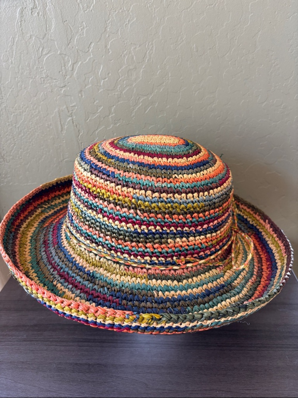 Multicolor Straw Sun Hat Size OS - Picture 6 of 7